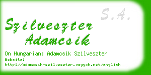 szilveszter adamcsik business card